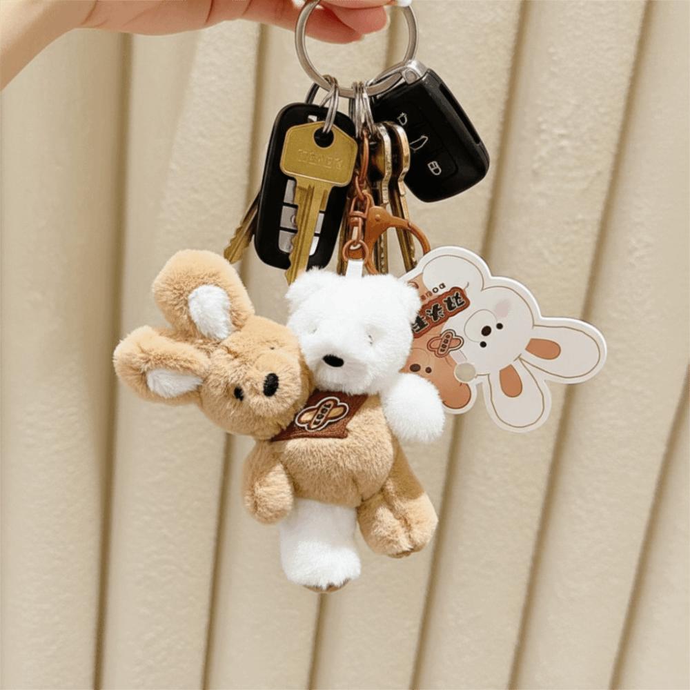 Hugging Design Creative Keychain Kawaii Style Plush Keychain Cute Plush Toy  Children Gits