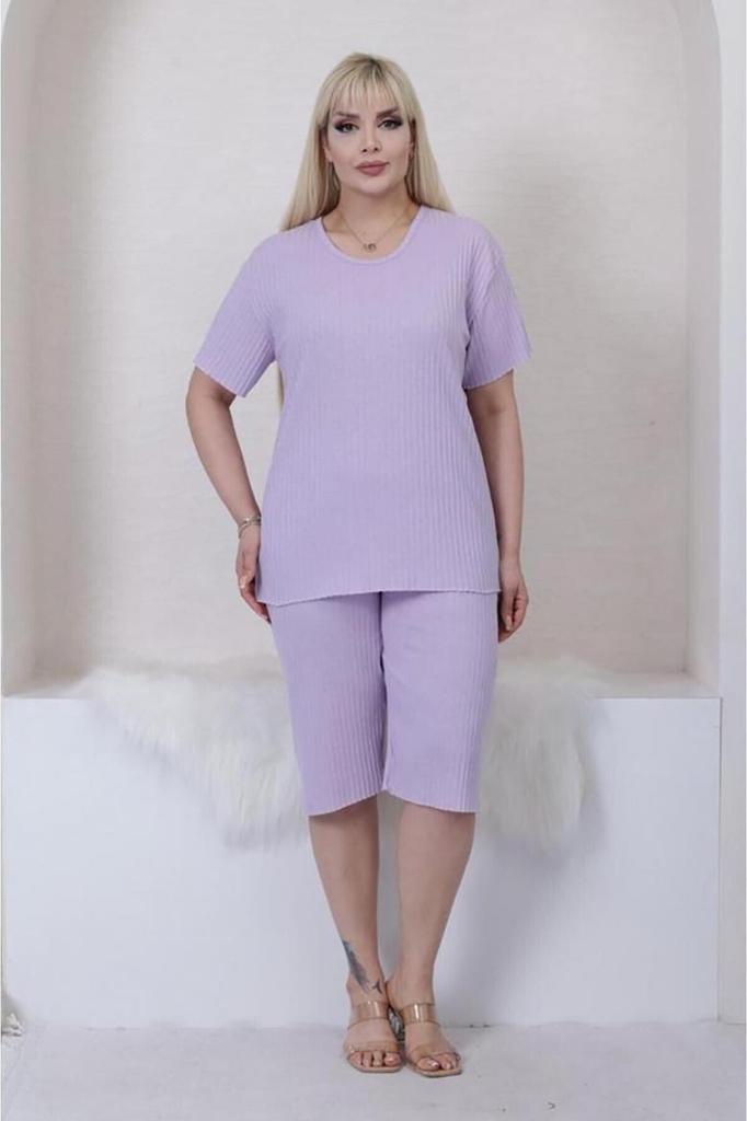 Women's Style Plus Size Pajama Set Pink Big Size Capri Pajama Set
