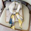 Scarf Long Highend Silk Narrow Print For Spring And Summer Versatile As Shirt Ribbon Belt Or Hair Tie