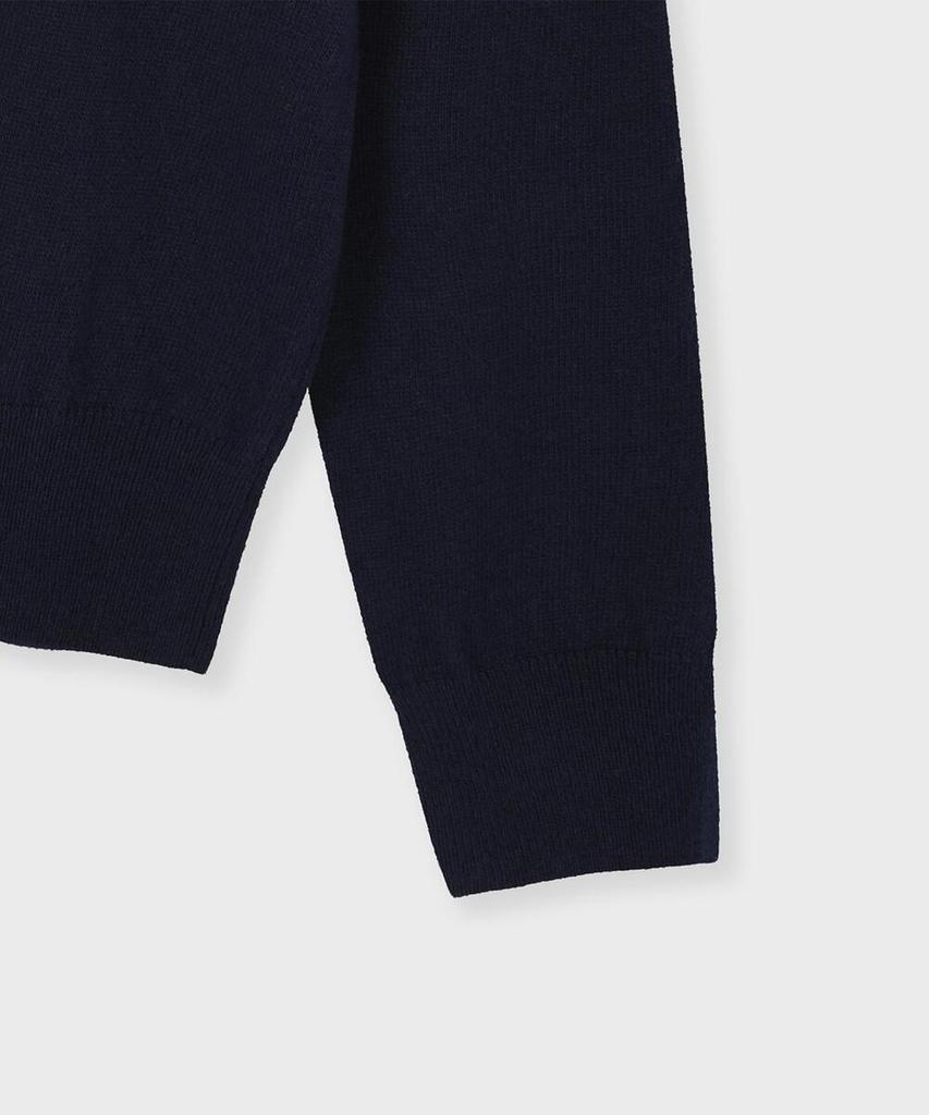 FALLETT Small Story Logo V-Neck Knit Navy