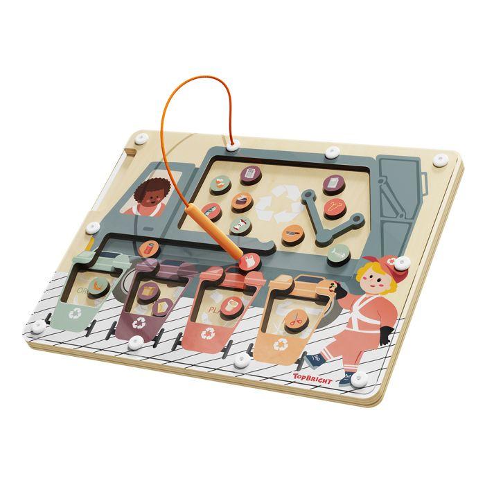 Montessori třídič odpadu - TOP BRIGHT - Magnetické bludiště - 3 roky - Kov - Papír - Plast