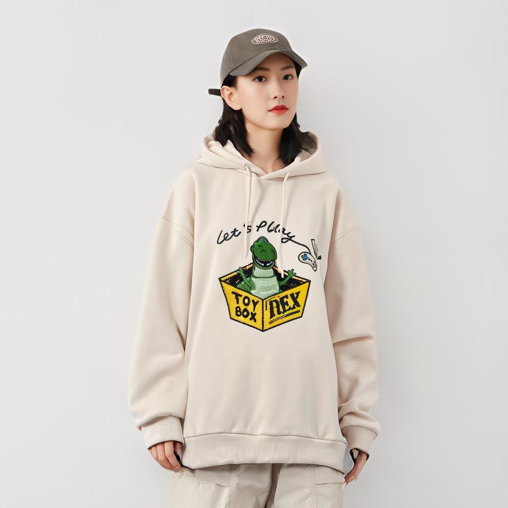 Li Ning X Disney Collaboration Sports Lifestyle Series Hugging Dragon Series Printed Letter Comfortable Breathable Loose Hoodie Women Hoodie AWDU494-3
