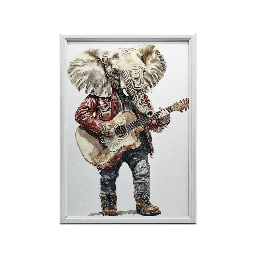 Plakat Słoniowa Melodia Plakat Słoniowa Melodia, 70X100 Cm, Rama Drewniana Ciemny Brąz, Papier Matowy 230 Gsm