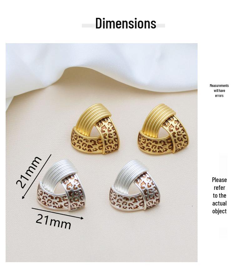 Podzimní/Zimní Trojúhelníkové Náušnice s Leopardím Vzorem - Stříbro S925