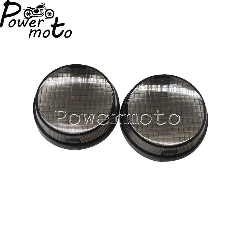 2/4 Universal Front & Rear Turn Signal Lens 2.75" Indicator Lense Cover For Honda Kawasaki Cruisers VTX VN Vulcan 1300 1600 1800
