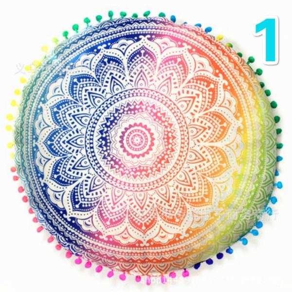 43cm Home Decor Pillow Cases Mandala Round Pillow CaseHome Bohemian Printed Cushion Cover