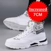 Neue Mode für Männer Stiefel Aufzug Schuhe Unsichtbare Heels 7CM Höhe Zunehmende Schuhe Mann Leder Stiefeletten Männlichen Weißen Größeren Schuhe