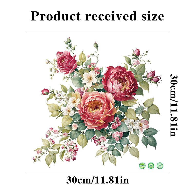 Peony Flower Wall Sticker for Living Room Sofa Background Home Decor Wall Art Decal