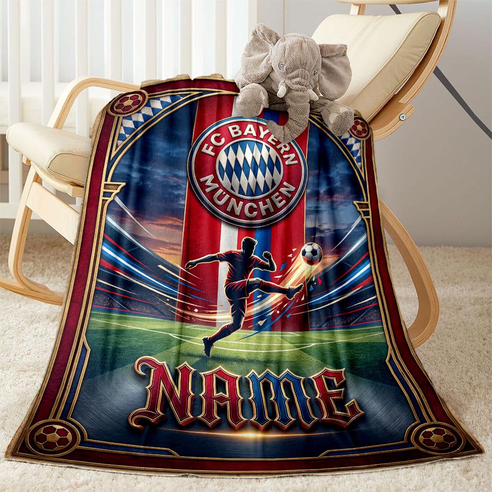 Bayern Munich Fan Gear Customize Your Name Blanket Throw Customizable Blanket Durable Comfort Perfect for Bedding Bed Picnics Livingroom