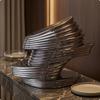 Decorative Resin Vase Electroplated Finish Sculptural Mirrored Home Surface
