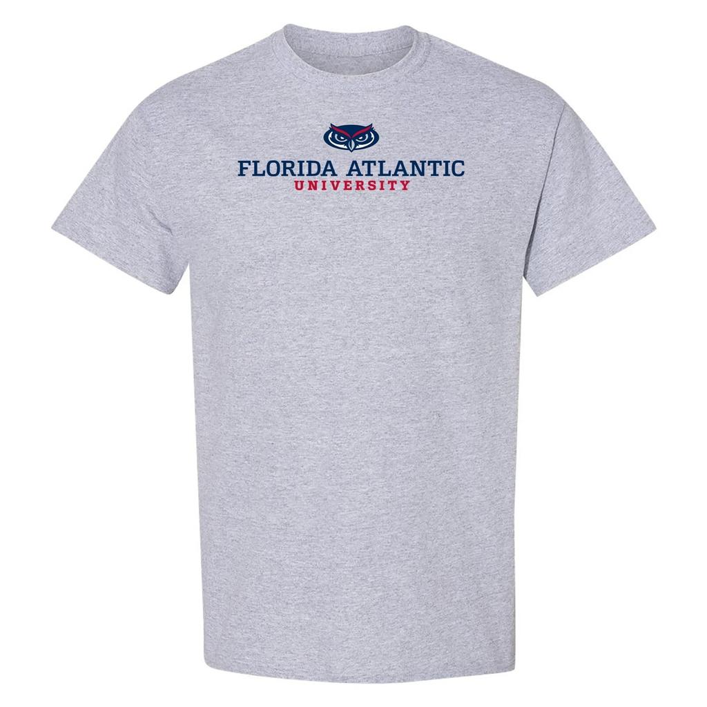 Florida Atlantic Owls Institutional Logo Short Sleeve T-Shirt - Sport Grey