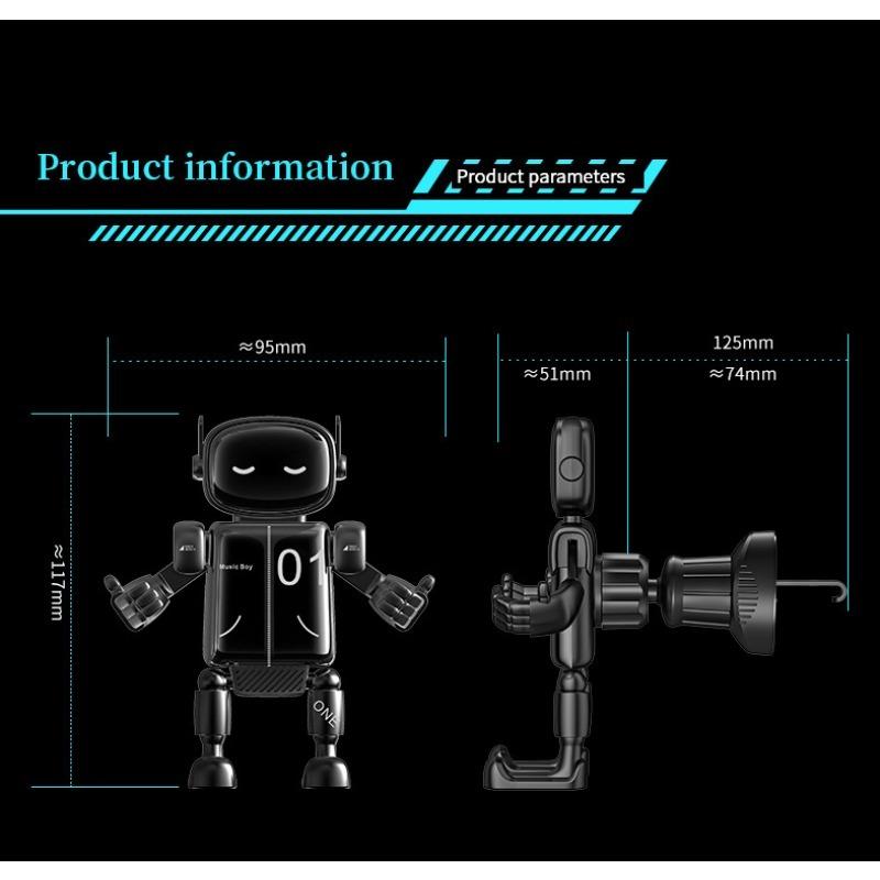 1PC Gravity Mechanical Robot Car Mobile Phone Holder Ventilation Installation Multi Functional ABS Material Navigation Bracket