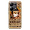 Case For Xiaomi Redmi Note 13 Pro 4G One Piece Wanted Poster Monkey D. Luffy Maniacase