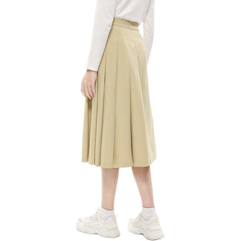 Fila Solid Color Casual Pleated A-Line Skirt Women Skirts Light-Beige F11W248309F-LK