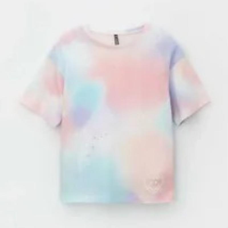 

Children s Cartoon Unicorn Print Cute Tie Dye Multi-color T-shirts Girls Fashionable Soft Comfortable T-shirt 170