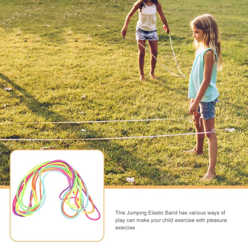 Rainbow Elastic Rubber Jump Rope Kids Adults Fitness Exercise Outdoor Fun Games Juegos De Exterior Para Niños Y Adultos