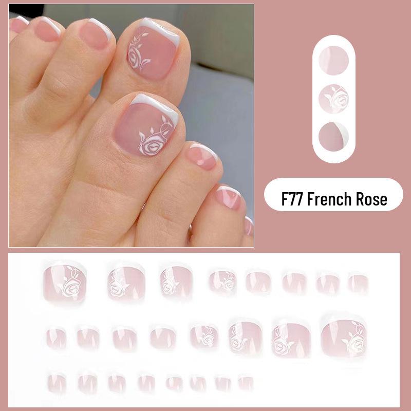 

Съемные наклейки для ногтей на ногах цвета французской розы - Летнее отбеливание для завершенного маникюра