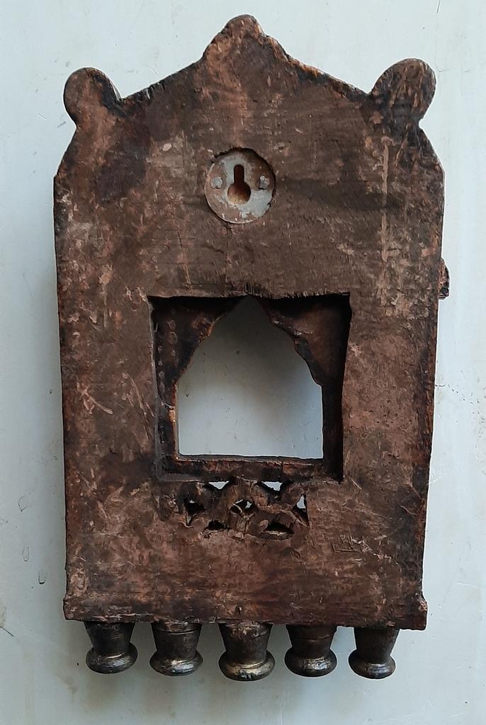 Handmade Wooden Jharokha: Rajasthani Mina Painted Wall Hanging