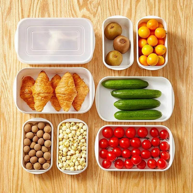Kitchen Storage Box Refrigerator Food Storage Box White Containers Fresh Box Containers Kitchen Storage Food Sealed Box Kitchen Organizer