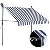 VidaXL Manual Retractable Awning with LED Terrace Awning Garden Awning Outdoor Balcony Awning Window Shading 145842