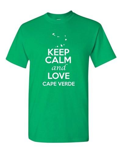 Keep Calm And Love Cape Verde Country Nation Patriotic Novelty Adult T-Shirt Tee Unisex T-Shirt XXXXL