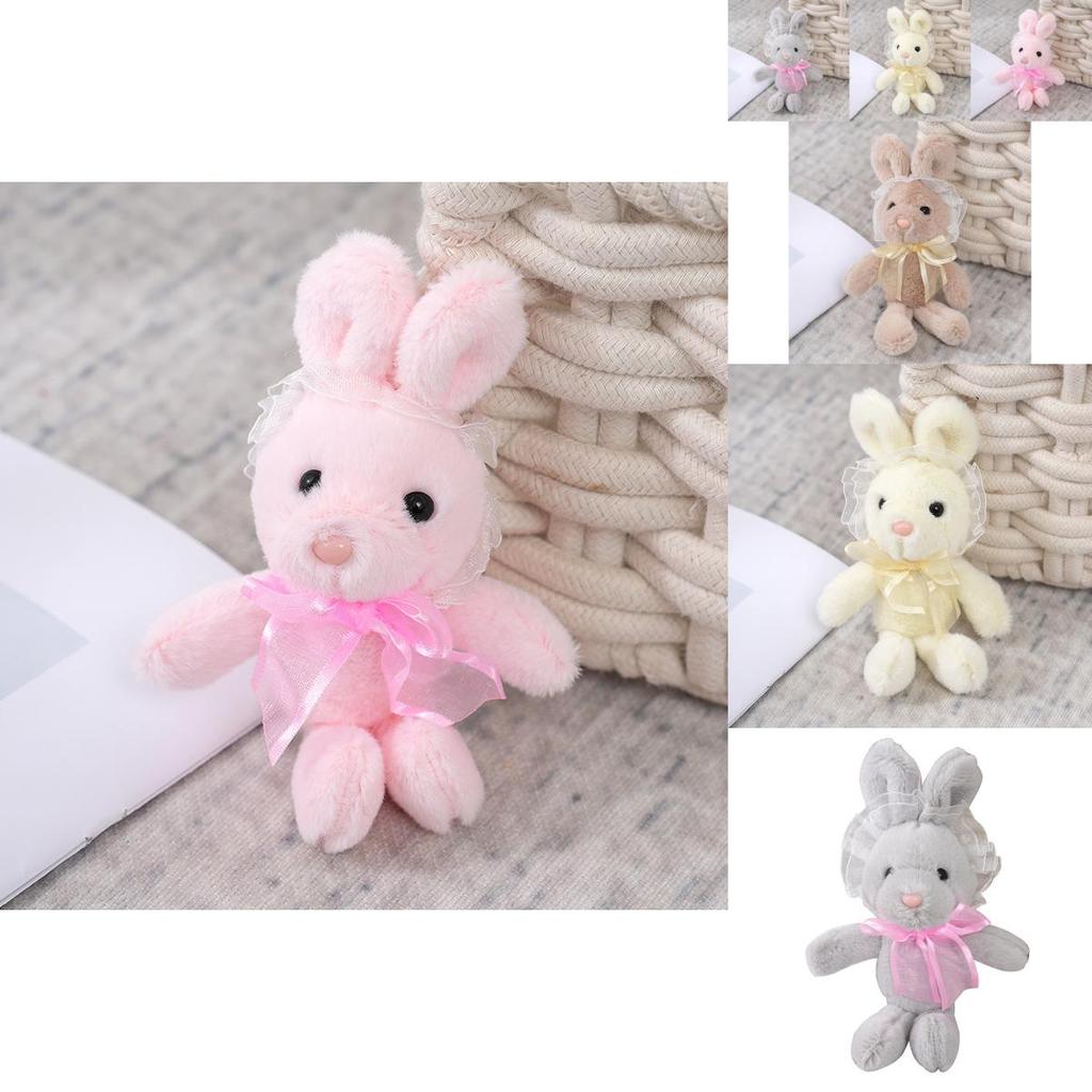 Entzückendes Spitzenhasen-Stofftier Weiches und flauschiges Plüschtier Puppe Schlüsselanhänger