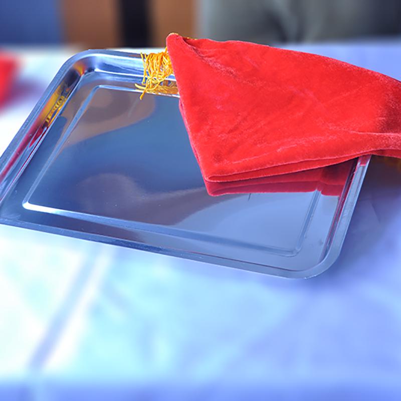 Roter Samt Satin Quaste Jubiläumszeremonie Tablett Tuch