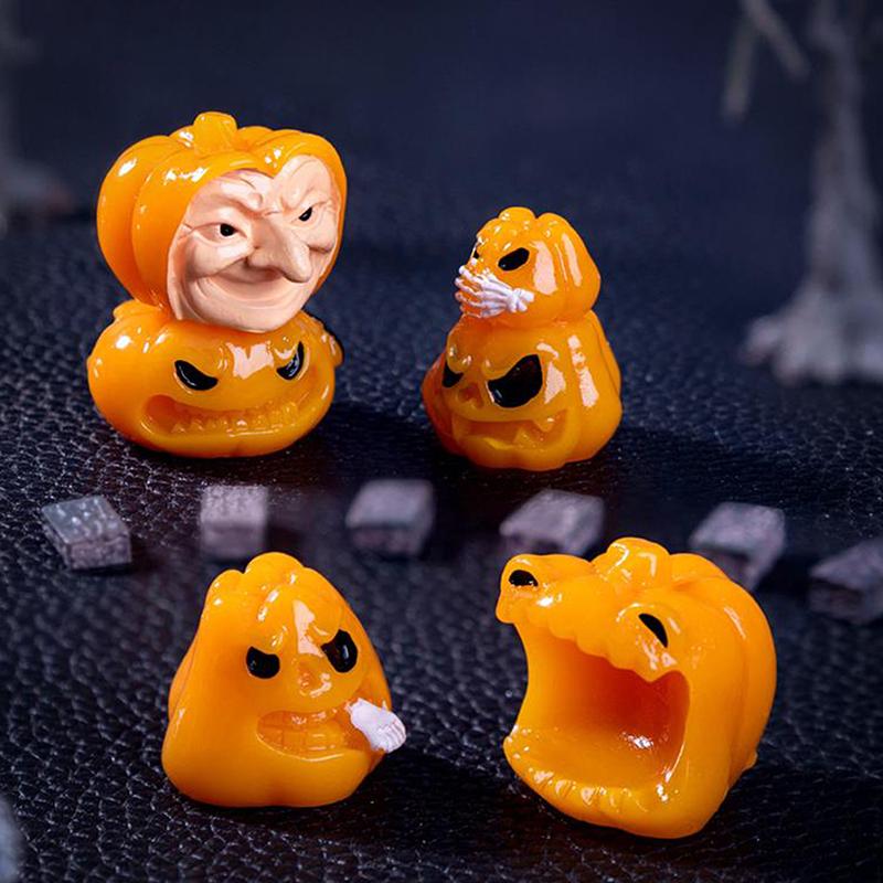 7Pcs Halloween 3d Pumpkin Ghost Furnitures Fairy Garden Crafts Diy Accessories Doll House Decor Micro Landscape Ornament