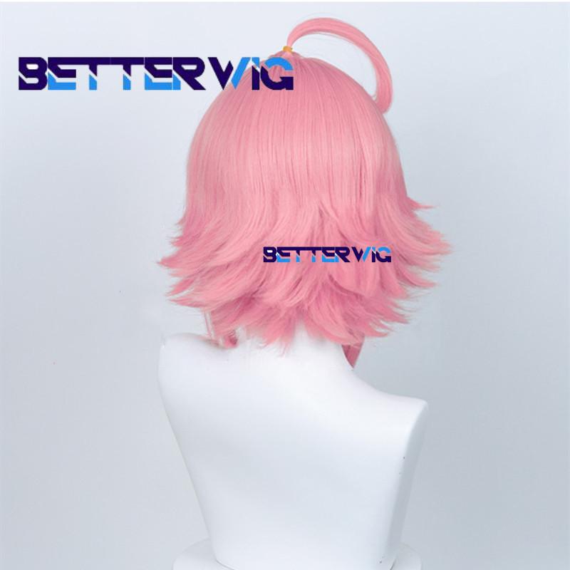 Professionell Spel Ensemble Stars ES Cosplay Peruk Tori Himemiya Cosply Peruk Tori Himemiya 42cm Kort Rosa Värmebeständig Hårperuk + Peruknät