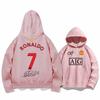 Football Cristiano Ronaldo No. 7 Hooded Sweatshirt, Autumn Youth Trendy Loose Football Training Hoodie Jacket