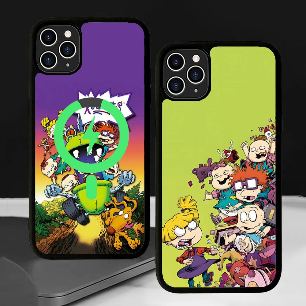 Cartoon Funny R-Rugrats For Magsafe Magnetic Phone Case Wireless PC+TPU For IPhone 11 12 13 14 15 16 17 Pro Max Plus