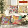 Bohemian Floral Abstract Art Throw Pillow Covers Pattern Cushion Cover Suitable For Sofa Bedroom Car Pillow Cover