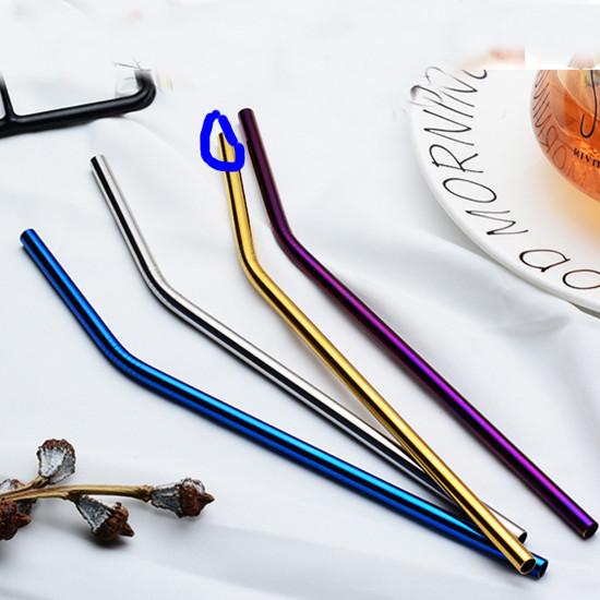 1PC Reusable Stainless Steel Straw Metal Drinking Straw Bent Straight Drink Straw Cleaning Brushes Storage Bag Bar Accessories