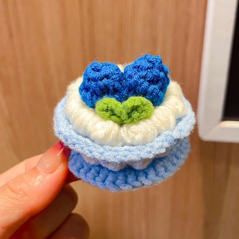 Charming Crochet Fruit Keychain: Persimmon & Strawberry Wool Pendants