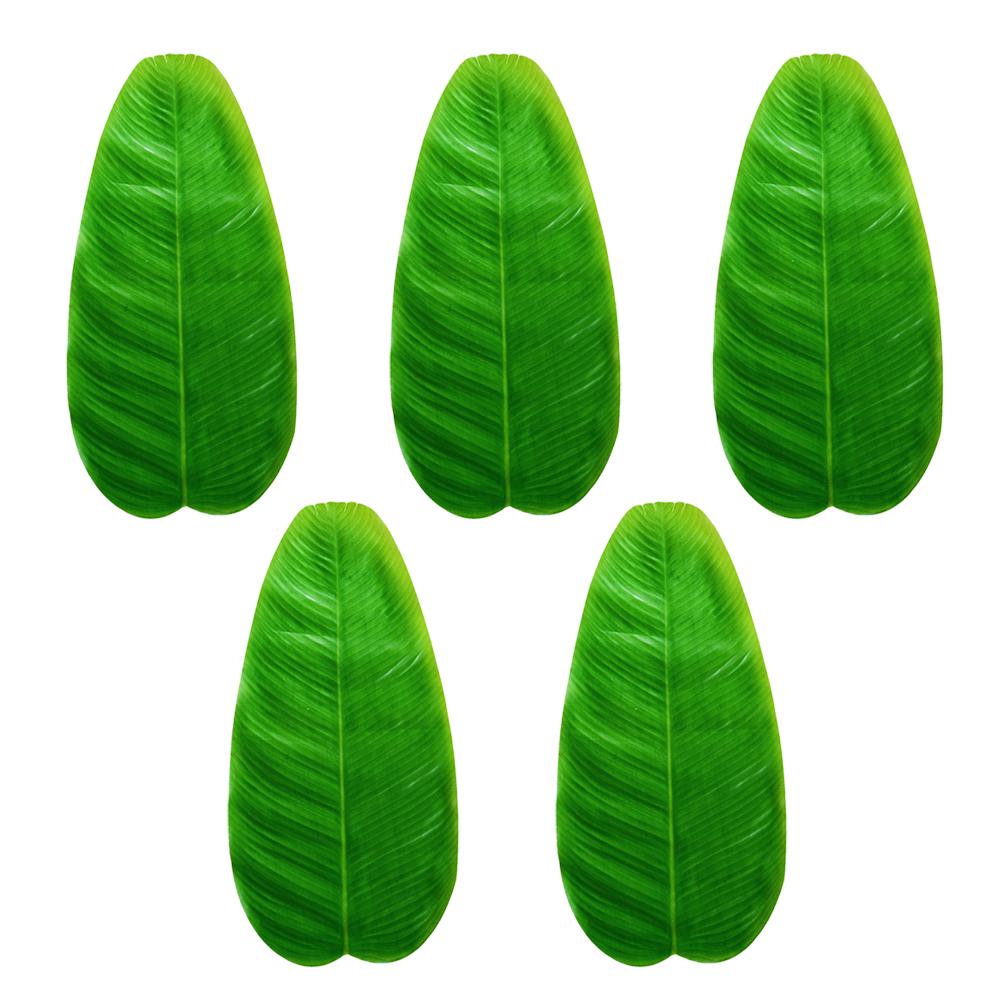 5pcs Artificial Banana Leaf Placemat Table Runner Party Decor