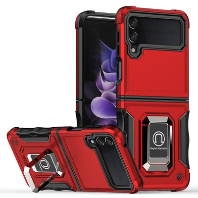 Für Samsung Galaxy Z Flip 4 Stoßfeste Tpu-Stoßstangenabdeckung Ringständer Coque Fundas Schutzhülle für Galaxy Z Flip 4