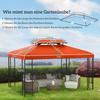 3x4m Pavillon Ersatzdachbespannung 2-stufiges Oberteil UV-Schutz Garten Terrasse Außen Sonnenschutz Überdachungen Rostrot (NUR OBERTEIL)