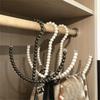 Elegant ABS Pearl Beaded Hanger Beaded Imitation Pearl Coat Hanger Non-slip Tie Rack Wardrobe Organizer