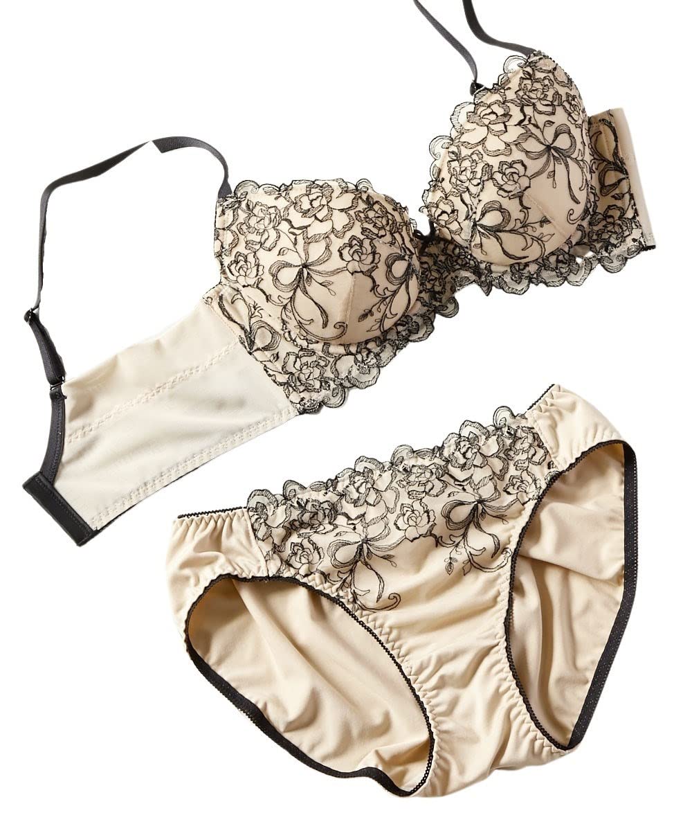 

Внутренний комплект Rich Make High Side Bra и шорты Комплект Ribbon Beige x Black [Nissen] (Розовый узор) Д90/3Л