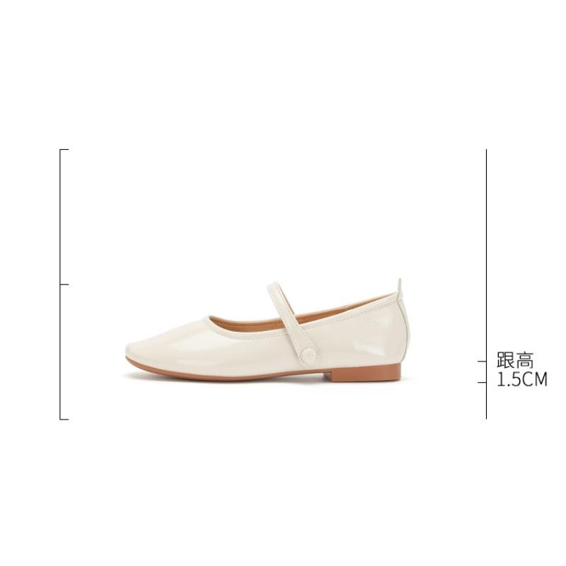 Women Patent Leather Mary Janes Shoes Ladies   Summer New Square Toe Comfortable Pointed Toe Ballet Flat Casual Shoes