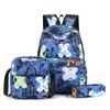3-piece geometric graffiti Elementary school bags set New high-capacity outdoor travel backpacks student schoolbags kids bookbag