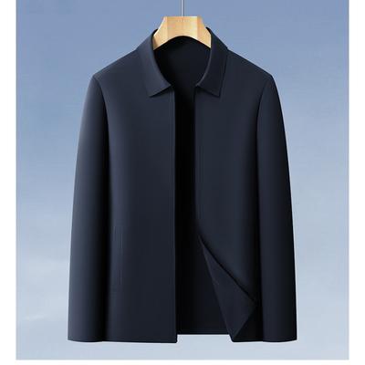 Traje Fino de Verano con Protección Solar Chaqueta Antiarrugas para Hombre de Gama Alta Casual de Negocios Top de Seda Helada con Solapa