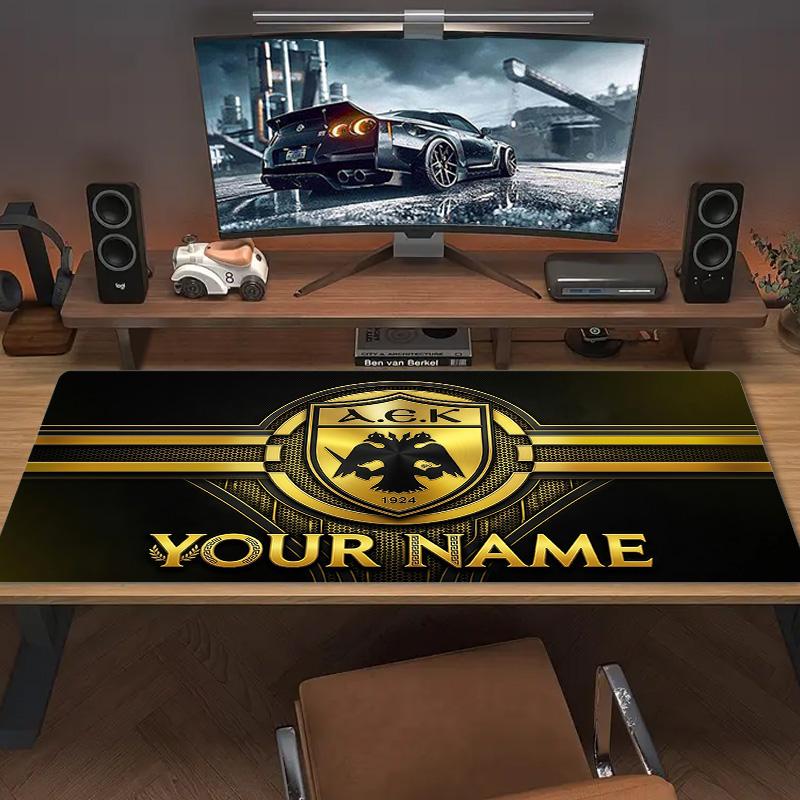AEK Athens Print Cushion Non-slip Laptop Tablet Big Mousepad XXL Mat Mini PC Playmat With Lock edge