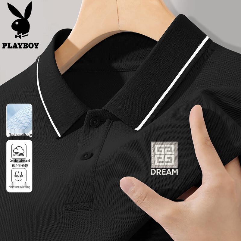 PLAYBOY Men s Summer Breathable Polo Shirt L