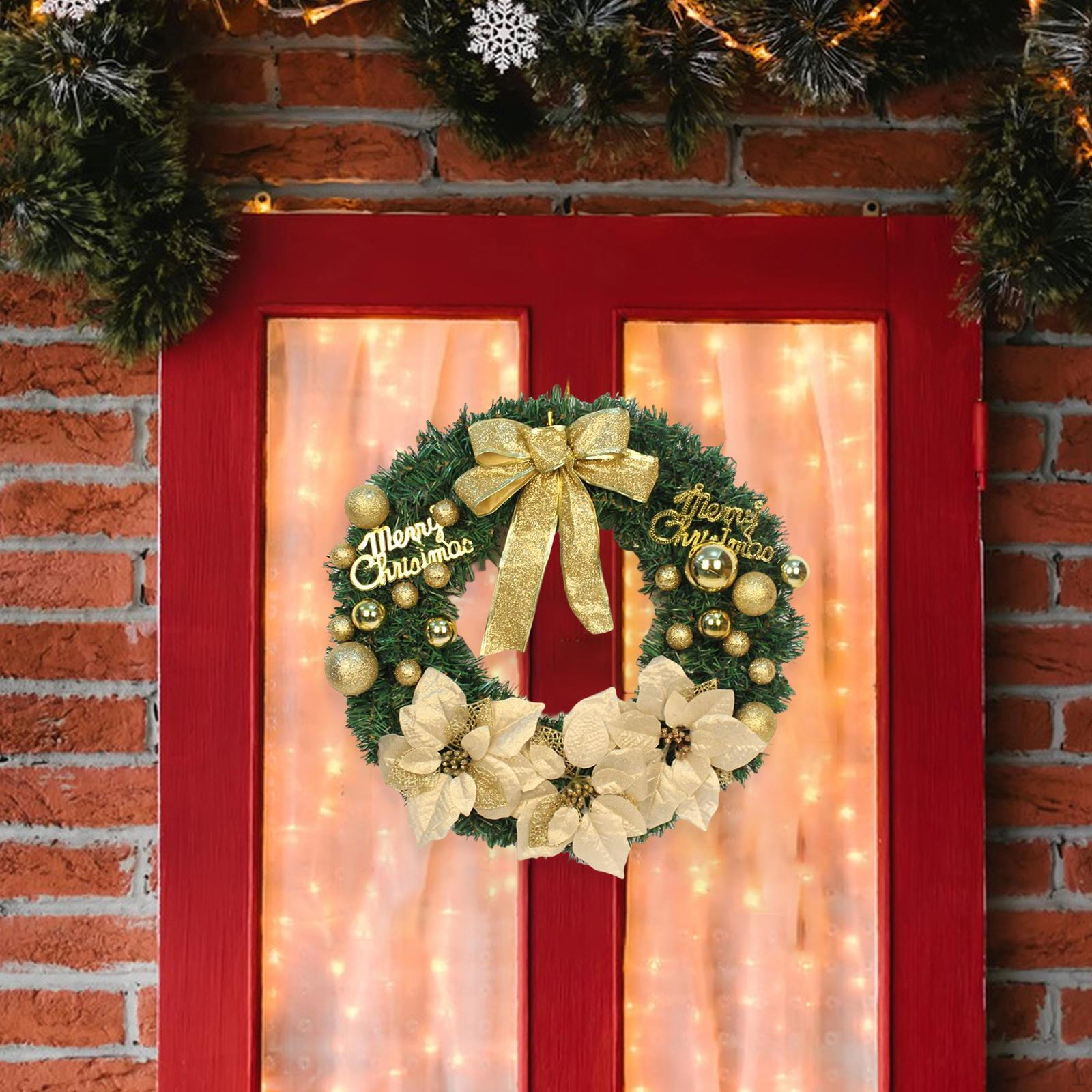 

40cm Holiday Wreath with Festive Accents And Ribbon for Wall Decoration Aureate