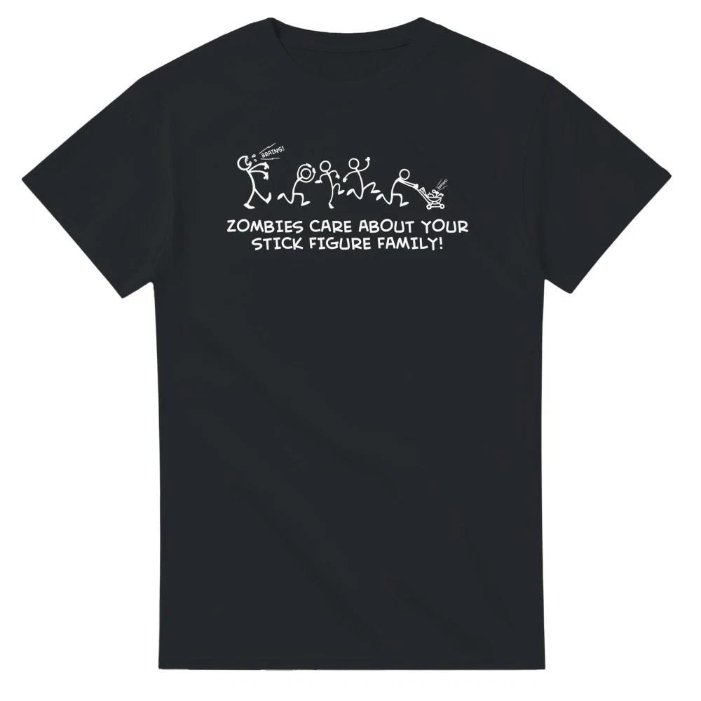 Zombies Care About your Stick Figure Family T-Shirt XXL