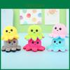 Porte-clés Poulpe en Peluche Doux et Élastique Mignon Animal en Peluche Réversible Accessoire de Sac