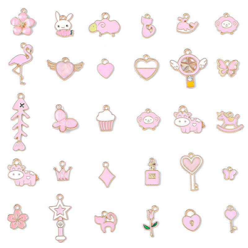Cute Cartoon Oil Drop Panda Smiley Face Alloy Pendant for DIY Bracelets & Necklaces
