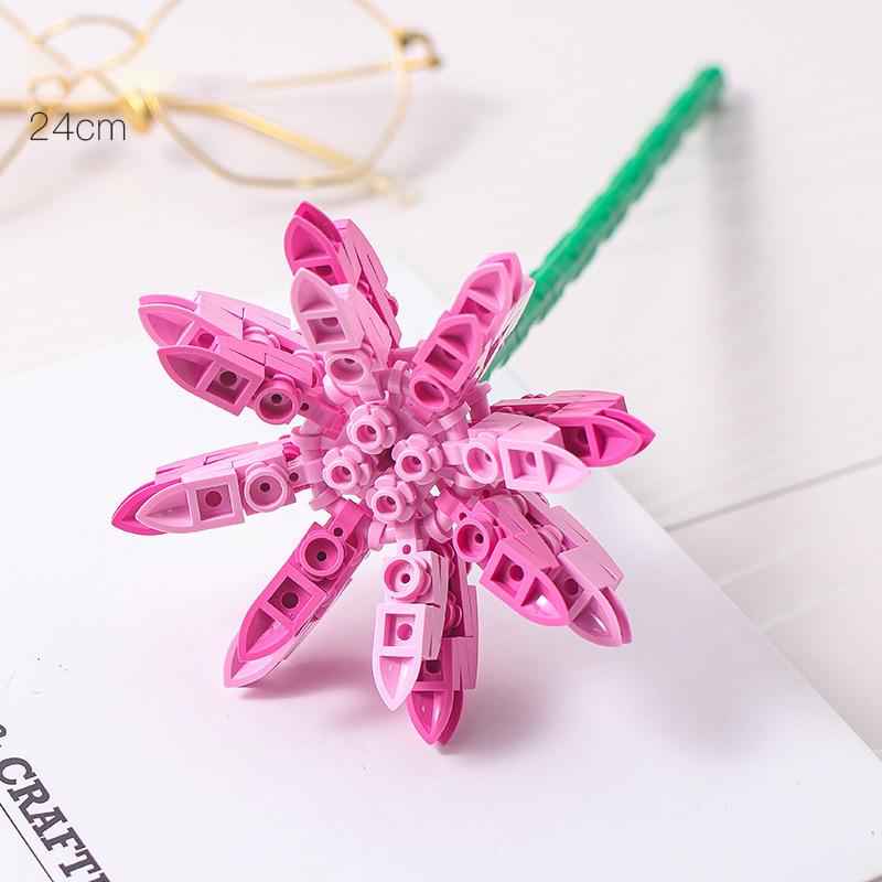 Plastic Small Particle Building Blocks Flower Three-dimensional Puzzle Children Gifts Educational Toys
