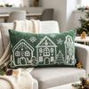 Breathable Christmas Pillowcases House Snowflake Embroidery Pillow Case  Christmas Decor